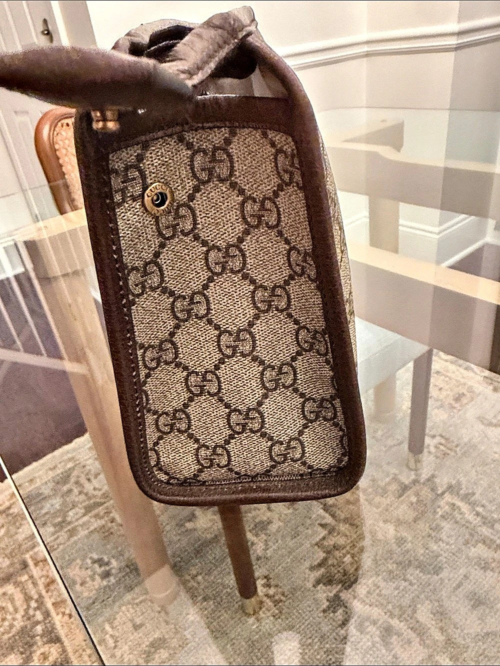 Gucci Ophidia GG Supreme Large Cosmetic Case Brown & Green - Picture 3 of 6